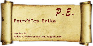 Petrács Erika névjegykártya